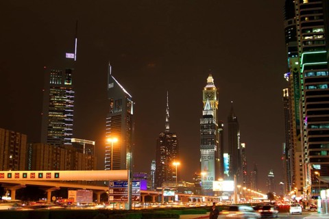 Sheikh Zayed Road by night