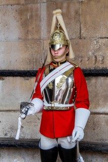 Guard soldier of the Royal Horse Guards in Whitehall