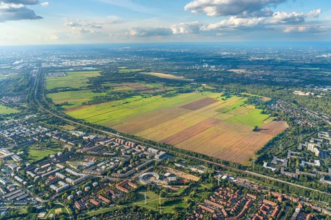 Aerial view of the new Hamburg district Oberbillwerder