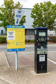 Euro Car parks ticket machine and sign