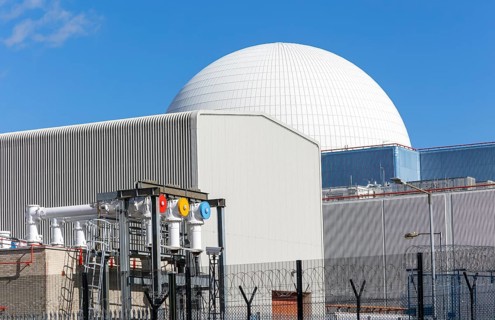 White dome PWR Pressurised Water Reactor nuclear power station