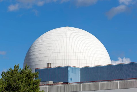 White dome PWR Pressurised Water Reactor nuclear power station