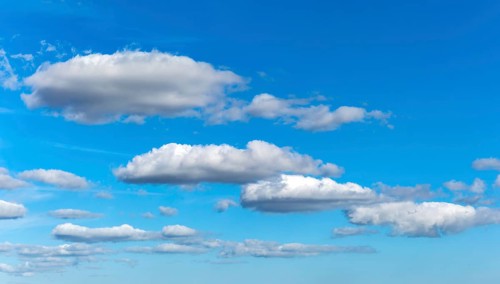 Layers of white fluffy clouds