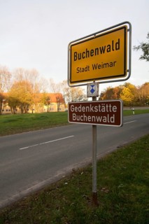 Entrance sign to beech forest near Weimar