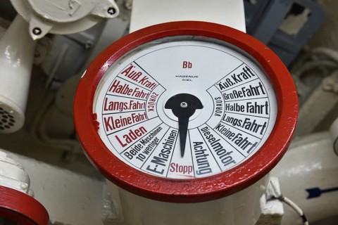 Machine telegraphs in a submarine in Kiel
