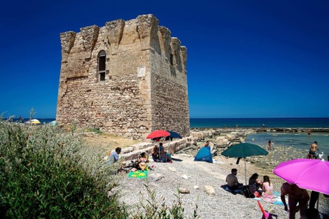 Watchtower on the beach near Polignano a Mare