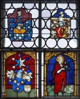 Two coloured glass paintings from the 16th century