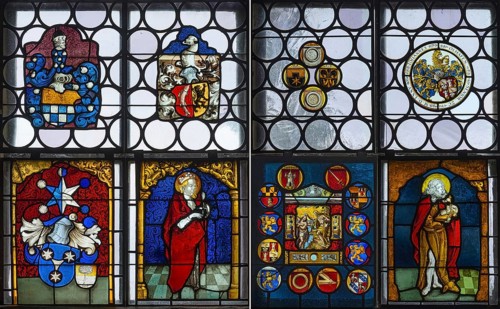 Two coloured glass paintings from the 16th century