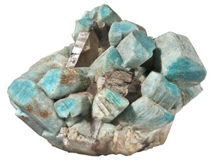 Microcline Feldspar var. Amazonite with Quartz