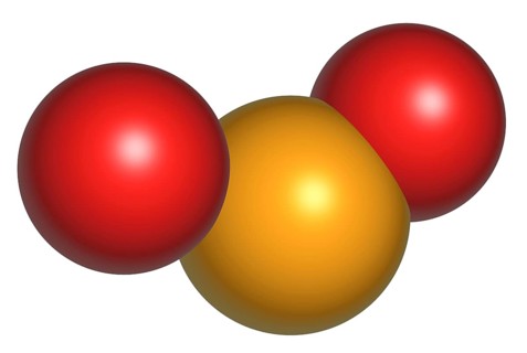Sulphur dioxide is a dense colourless gas