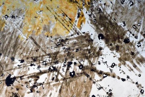 Thin Transparent Sheet of Muscovite Mica with oriented inclusions of Magnetite and Hematite