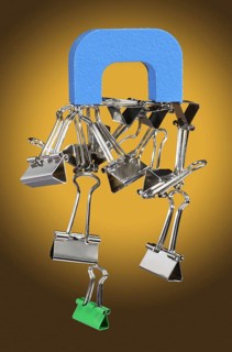 Alnico Horseshoe Magnet and Paper Clips