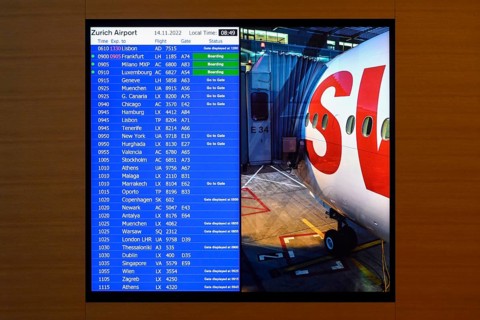 Departures display board