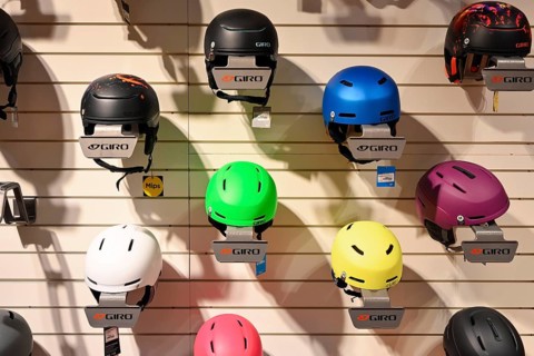 Ski helmets sales rack