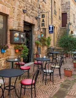 Cafe and bar in the streets of Sovana old town