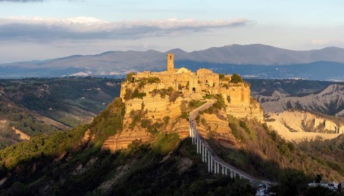 View of old hill-top town of Civita di Bagnoregio