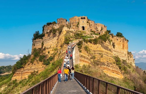 Footbridge access to the hill-top town of Civita di Bagnoregio