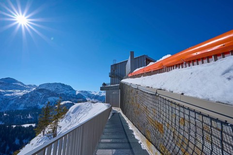 Mountain house on Jenner mountain in winter