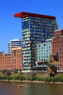 Ensemble of buildings along the Julo-Levin bank in the Media Harbour