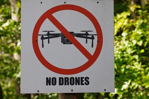 Drone ban sign