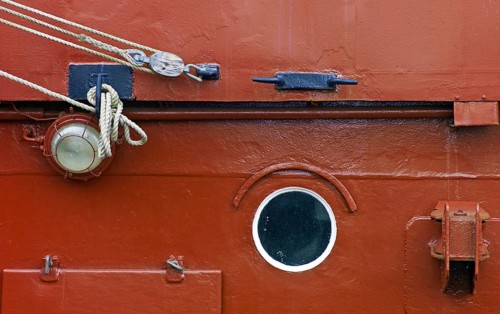Ship's side of the Gera with porthole