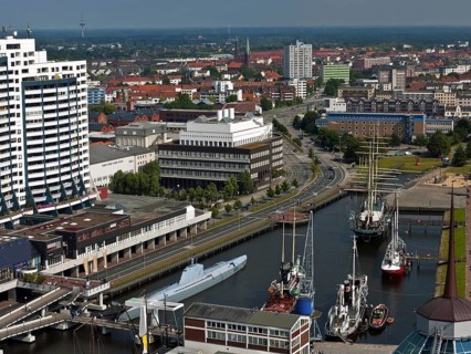 View of the Maritime Museum and Columbus Center from the Atlantic Hotel