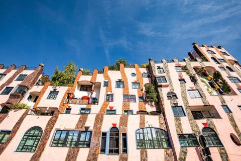Facade of the architectural work of art Gruene Zitadelle