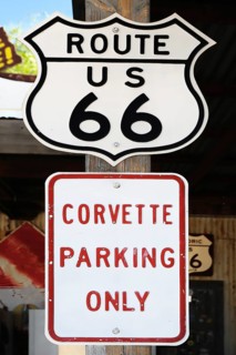 Tin sign at the Hackberry General Store on historic Route 66. Kingman