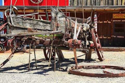 Western town in Seligman on historic Route 66 in the Wild West. Seligman
