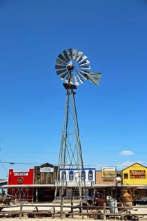 Windmill in Seligman on historic Route 66 in the Wild West. Seligman