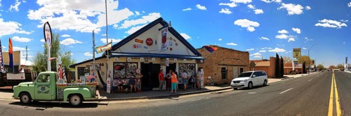 Western town in Seligman on historic Route 66 in the Wild West. Seligman