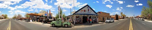 Western town in Seligman on historic Route 66 in the Wild West. Seligman