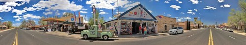 Western town in Seligman on historic Route 66 in the Wild West. Seligman