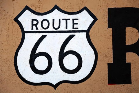 Western town in Seligman on historic Route 66 in the Wild West. Seligman