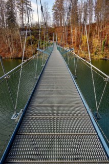 Suspension bridge over the Iller near Fischers near Altusried