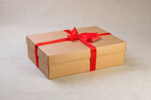 Gift box tied with band