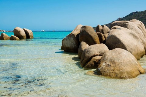 Granite rocks and beach