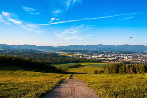 Beautiful view in the morning of the valley Jeleniogorska