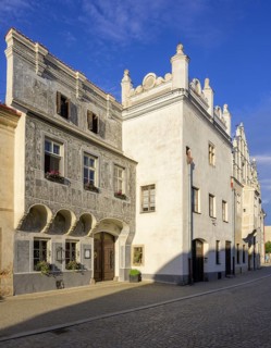 Historical old town with sgraffito houses