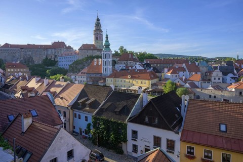 View of the old town and tower Zamecka vez