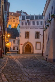Alley in the old town in the evening