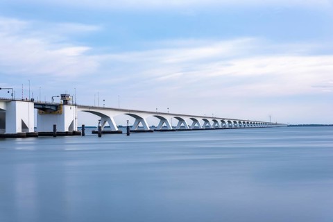 Zeeland Bridge in the Oosterschelde estuary