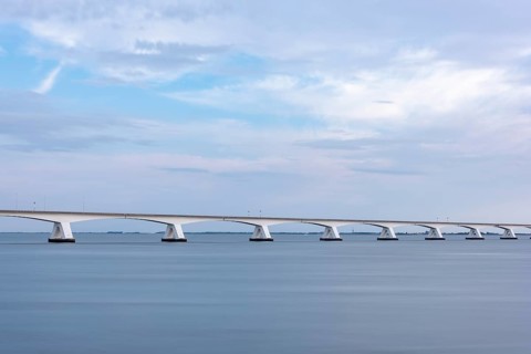 Zeeland Bridge in the Oosterschelde estuary
