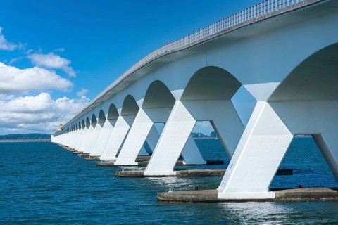 Zeeland Bridge in the Oosterschelde estuary