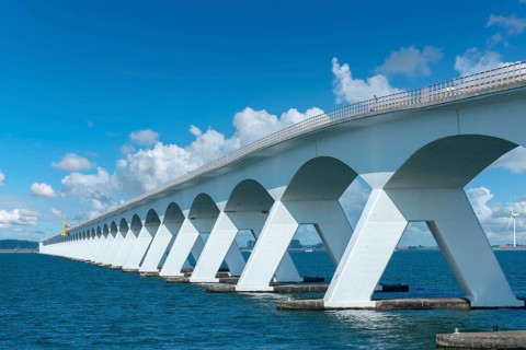 Zeeland Bridge in the Oosterschelde estuary