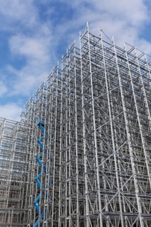 High-bay warehouse under construction