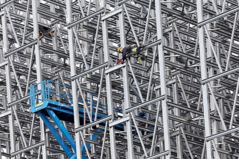 High bay warehouse under construction