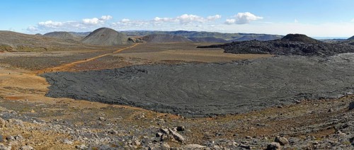 Solidified lava