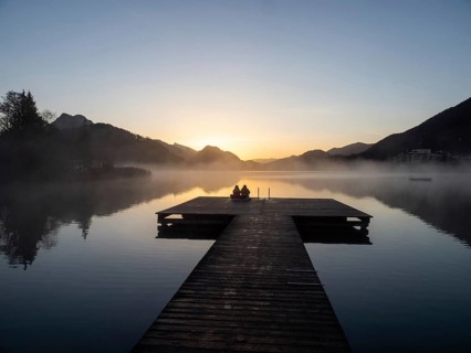 People enjoying the morning atmosphere at sunrise