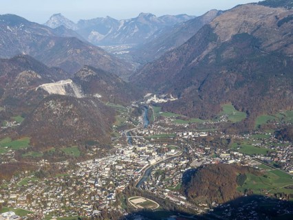 View from the Katrin mountain peak of Bad Ischl